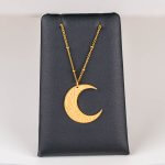 Luxury Crescent Moon Necklace: 18K Gold Plated Stainless Steel | Arabic Calligraphy Pendant - Image 2